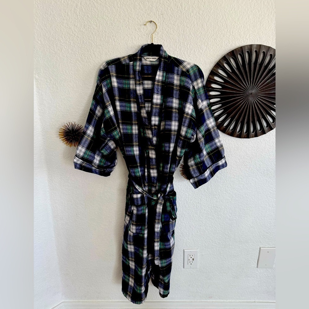 Pierre Cardin Men’s Flannel Robe Plaid - Picture 1 of 5